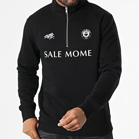 Sale Môme Paris - Felpa FC Teddy Bear con collo a zip, bianco e nero