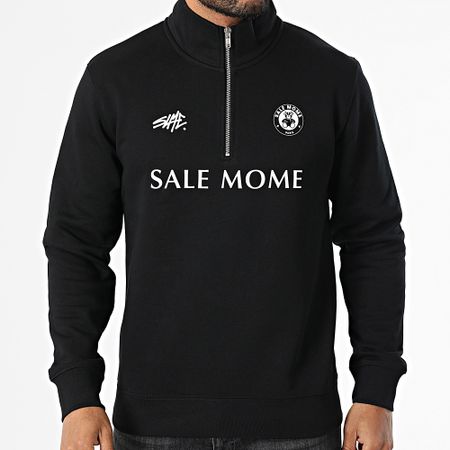 Sale Môme Paris - Felpa FC Teddy Bear con collo a zip, bianco e nero