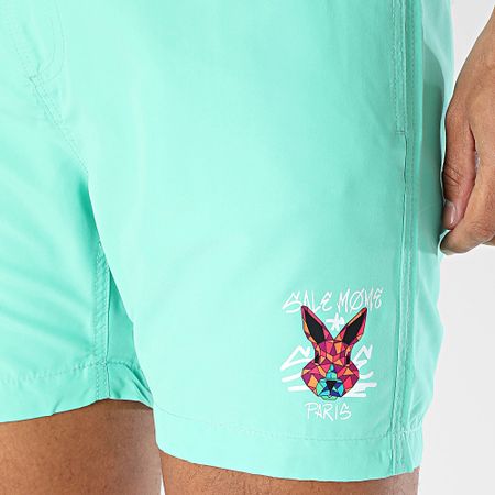 Sale Môme Paris - Pantaloncini da bagno Geomedrips Rabbit verde pastello