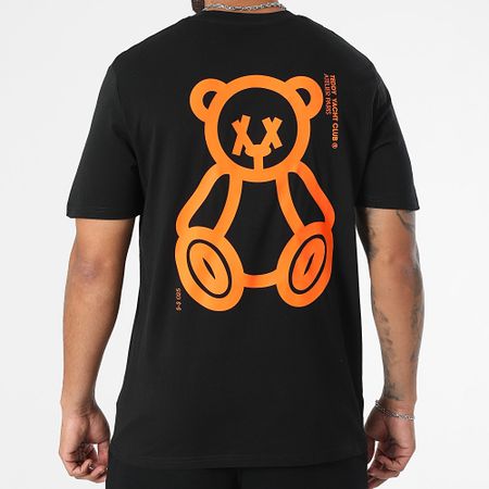Teddy Yacht Club - Ensemble Tee Shirt Et Short Jogging Fat Outline Noir Orange