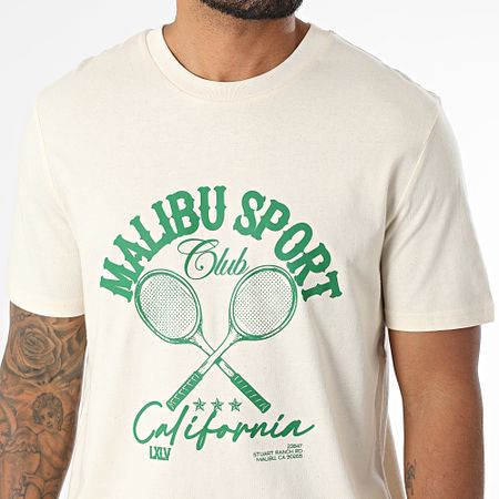 Luxury Lovers - Malibu Sport Club Set di maglietta e pantaloncini da jogging verde beige