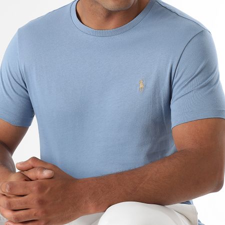 Polo Ralph Lauren - Tee Shirt Original Player Custom Slim Fit Azzurro
