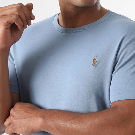 Polo Ralph Lauren - Maglietta Slim Flit Classics personalizzata Blu chiaro