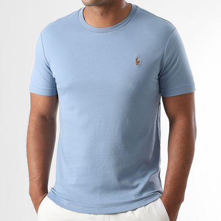 Polo Ralph Lauren - Maglietta Slim Flit Classics personalizzata Blu chiaro