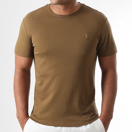 Polo Ralph Lauren - Tee Shirt Custom Slim Flit Classics Marrone