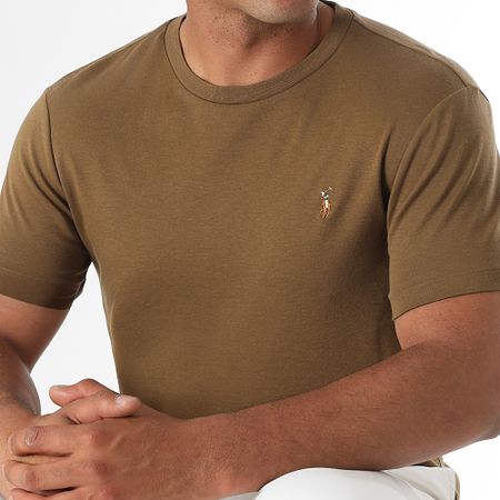 Polo Ralph Lauren - Tee Shirt Custom Slim Flit Classics Marrone