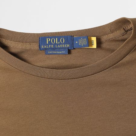 Polo Ralph Lauren - Tee Shirt Custom Slim Flit Classics Marrone