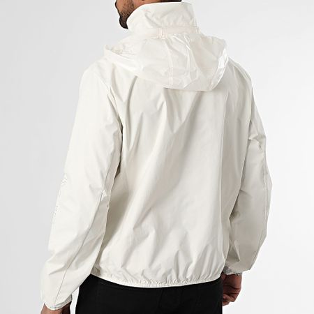 Tommy Jeans - Felpa a vento con cappuccio e zip con logo traforato 1680 Beige chiaro