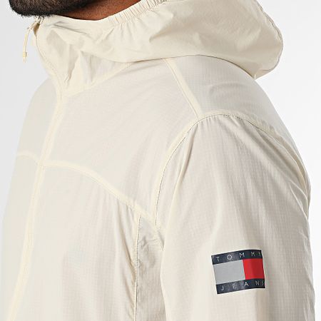 Tommy Jeans - Giacca a vento con zip e cappuccio 1669 Reflective Beige