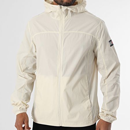 Tommy Jeans - Giacca a vento con zip e cappuccio 1669 Reflective Beige