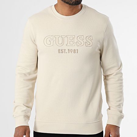 Guess - Top in felpa sottile con girocollo M5YQ08-KCN01 Beige