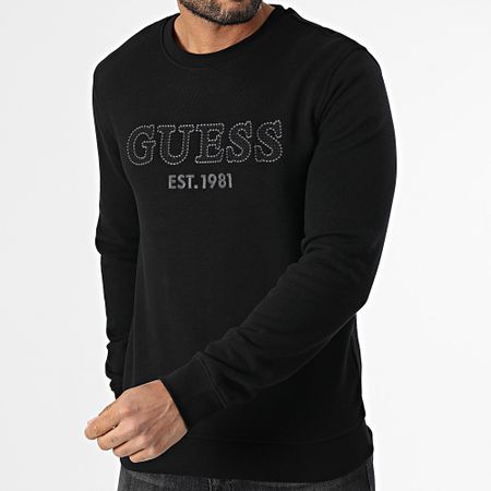 Guess - Top in felpa slim con girocollo M5YQ08-KCN01 Nero
