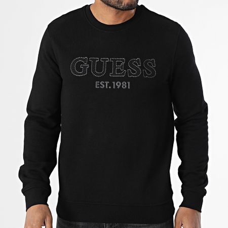 Guess - Top in felpa slim con girocollo M5YQ08-KCN01 Nero