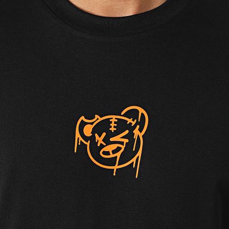 Sale Môme Paris - Set di maglietta e pantaloncini da jogging nero arancione con graffiti gocciolanti