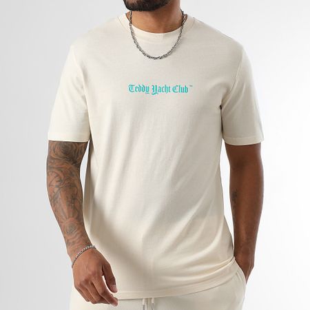 Teddy Yacht Club - Set di maglietta e pantaloncini da jogging Dripping Mono Turquoise Beige