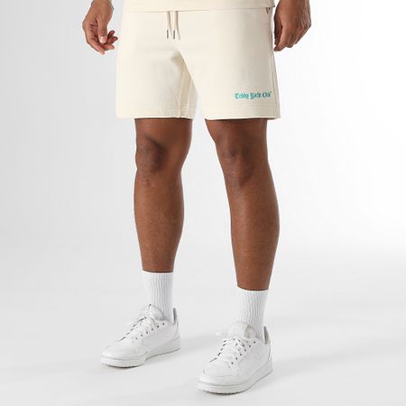Teddy Yacht Club - Set di maglietta e pantaloncini da jogging Dripping Mono Turquoise Beige