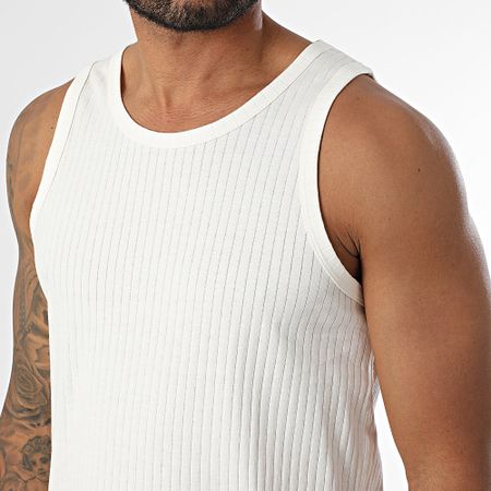 Jack And Jones - Canotta Infinity a coste beige chiaro