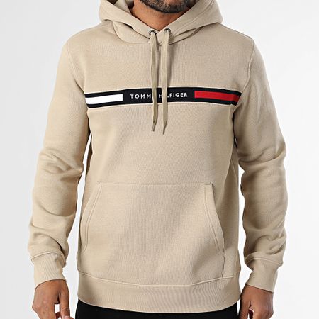 Tommy Hilfiger - Hilfiger Felpa con cappuccio con inserto sul petto 7361 Beige