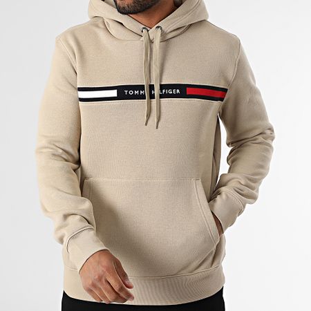 Tommy Hilfiger - Hilfiger Felpa con cappuccio con inserto sul petto 7361 Beige