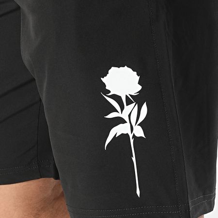 Luxury Lovers - Pantaloncini da jogging Tech Roses Nero Bianco