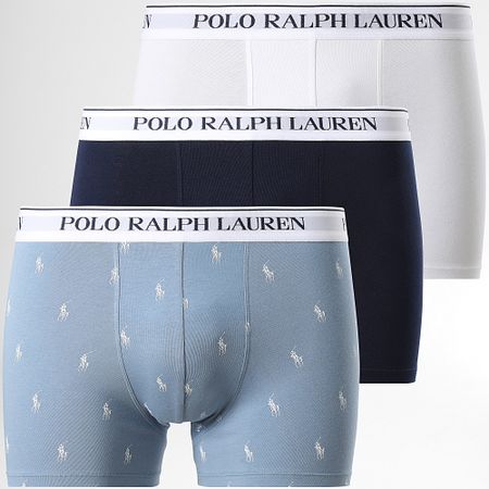 Polo Ralph Lauren - Set di 3 boxer blu navy bianco chiaro