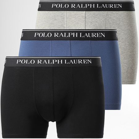 Polo Ralph Lauren - Set di 3 boxer grigio navy Heather nero