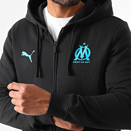 Puma - OM Essentiel Calcio Felpa con cappuccio e zip 781573 Nero