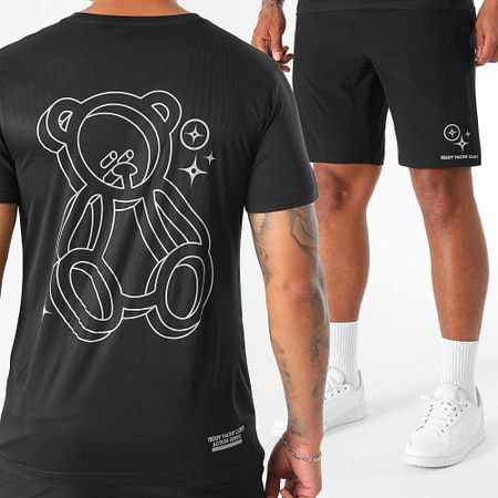 Teddy Yacht Club - Set maglia e pantaloncini da jogging riflettenti neri Action