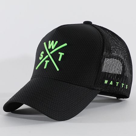 Watts - Cappello Trucker Tribe nero verde carbone fluorescente
