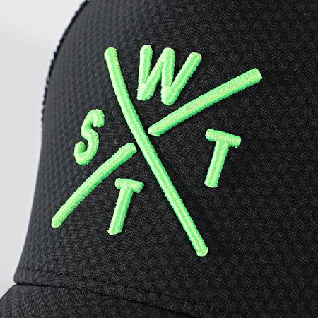 Watts - Cappello Trucker Tribe nero verde carbone fluorescente