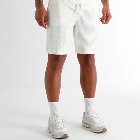 LBO - Set di maglietta grande oversize e pantaloncini testurizzati 3835 3836 Bianco