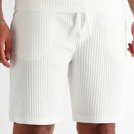 LBO - Set di maglietta grande oversize e pantaloncini testurizzati 3835 3836 Bianco