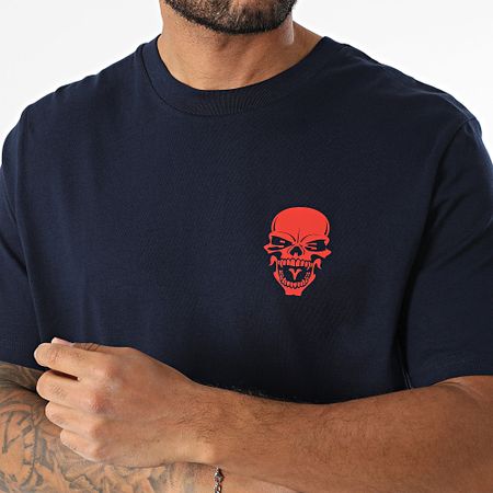 Mac Tyer Untouchable - Maglietta oversize con logo grande sul retro blu navy rosso