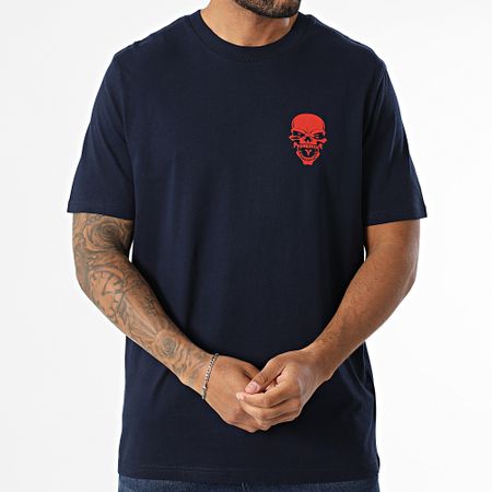 Mac Tyer Untouchable - Maglietta oversize con logo grande sul retro blu navy rosso