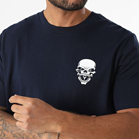 Mac Tyer Untouchable - Maglietta oversize con logo grande sul retro blu navy bianco