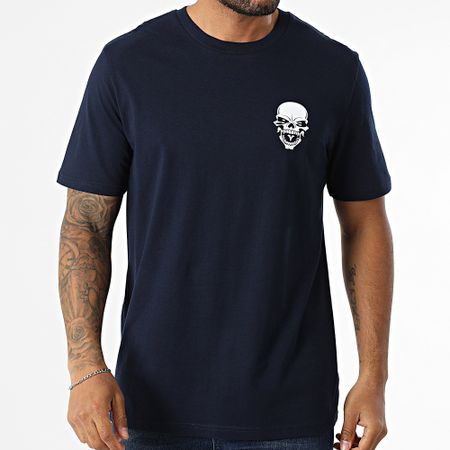 Mac Tyer Untouchable - Maglietta oversize con logo grande sul retro blu navy bianco