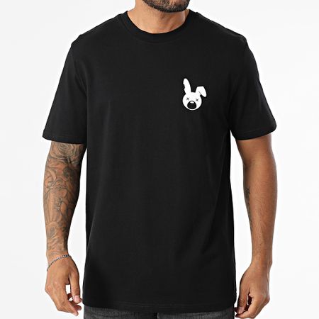 Sale Môme Paris - Maglietta oversize Rabbit Spray Nero Rosa Fluo