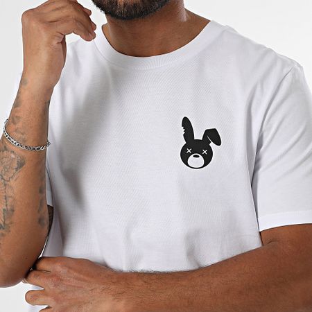 Sale Môme Paris - Maglietta oversize Rabbit Spray Bianco Rosa Fluo