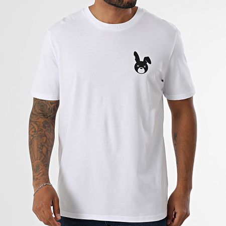 Sale Môme Paris - Maglietta oversize Rabbit Spray Bianco Rosa Fluo