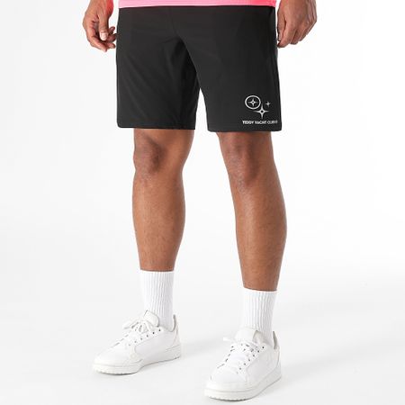 Teddy Yacht Club - Set maglia e pantaloncini da jogging Action Black Rosa Fluorescente Riflessivo