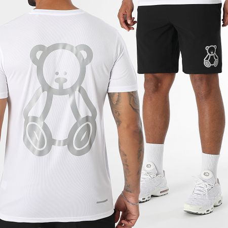 Teddy Yacht Club - Set maglia e pantaloncini da jogging Basic Outline bianco riflettente
